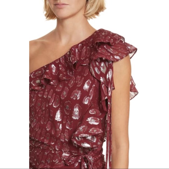 VERONICA BEARD Leighton Silk Blend 1-Shoulder Midi - Picture 3 of 9